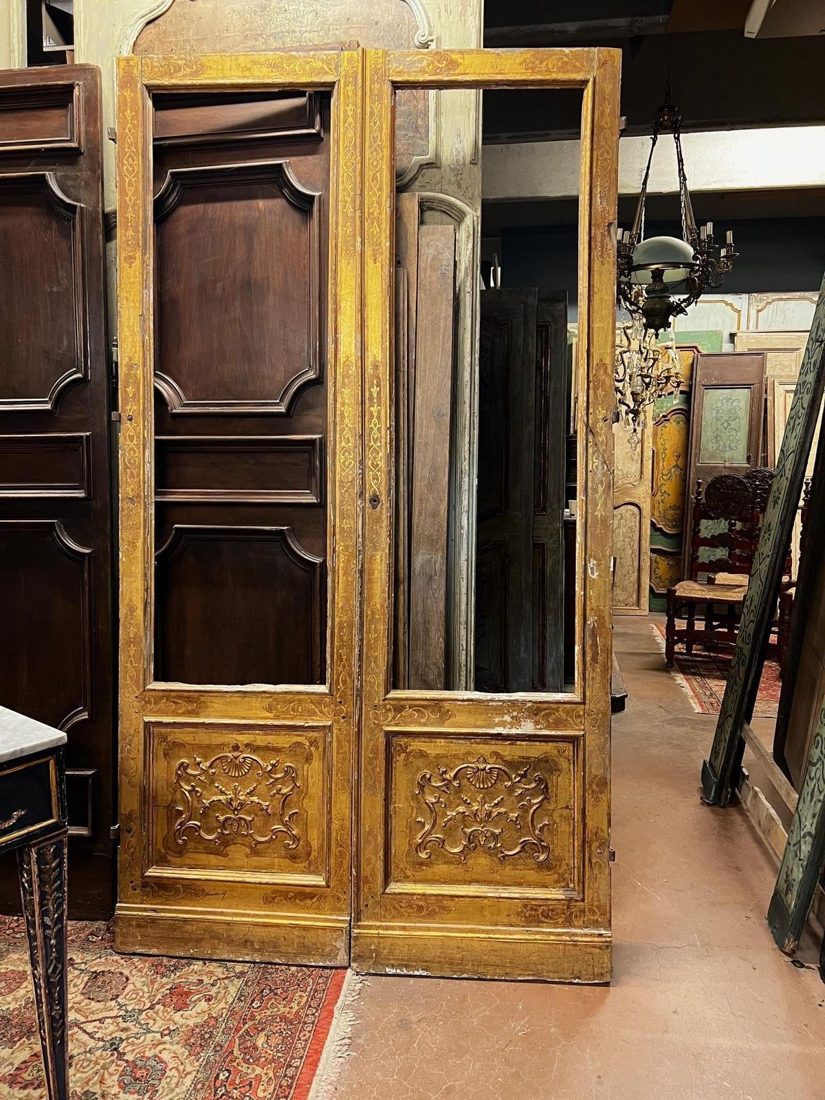 Glass Door Lacquered, Gilded And With Friezes, Italy photo Home Fixtures