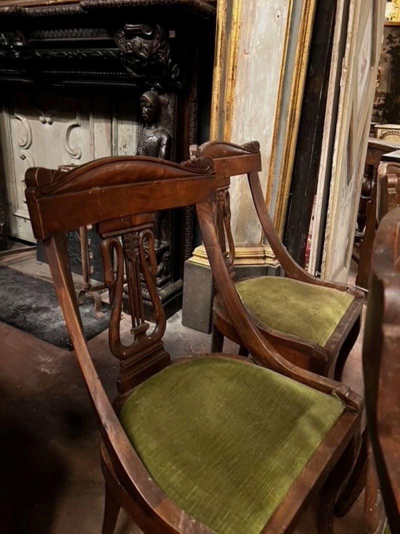 No. 6 Wooden Chairs And Velvet Seat, Italy photo buy