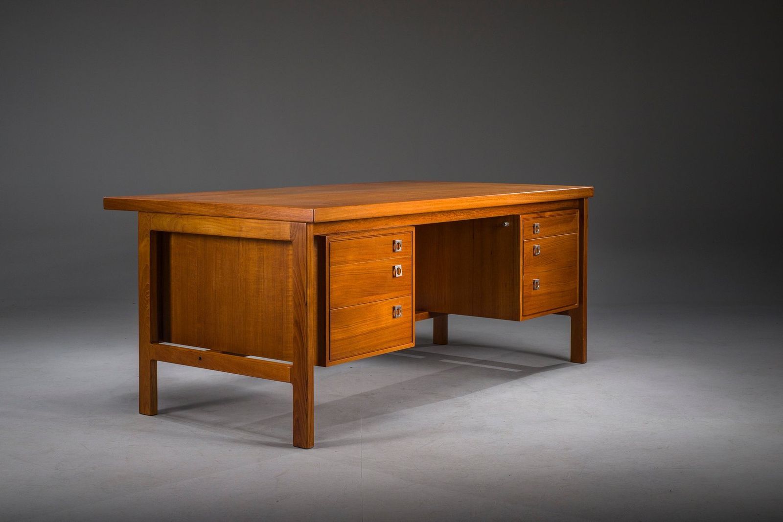 Danish Modern Executive Teak Desk By Arne Vodder For H.P. Hansen, 1960s
