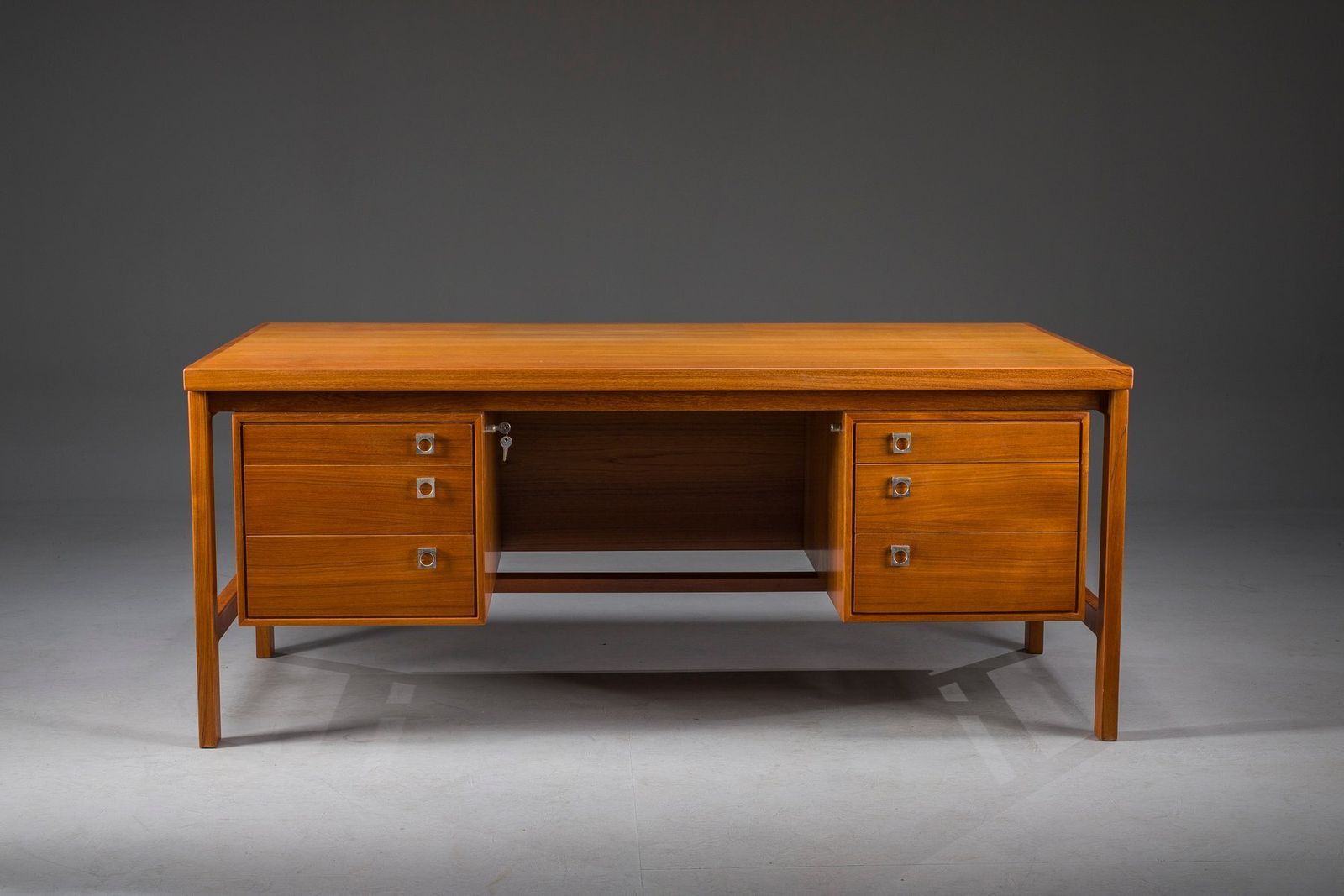 Danish Modern Executive Teak Desk By Arne Vodder For H.P. Hansen, 1960s photo for sale
