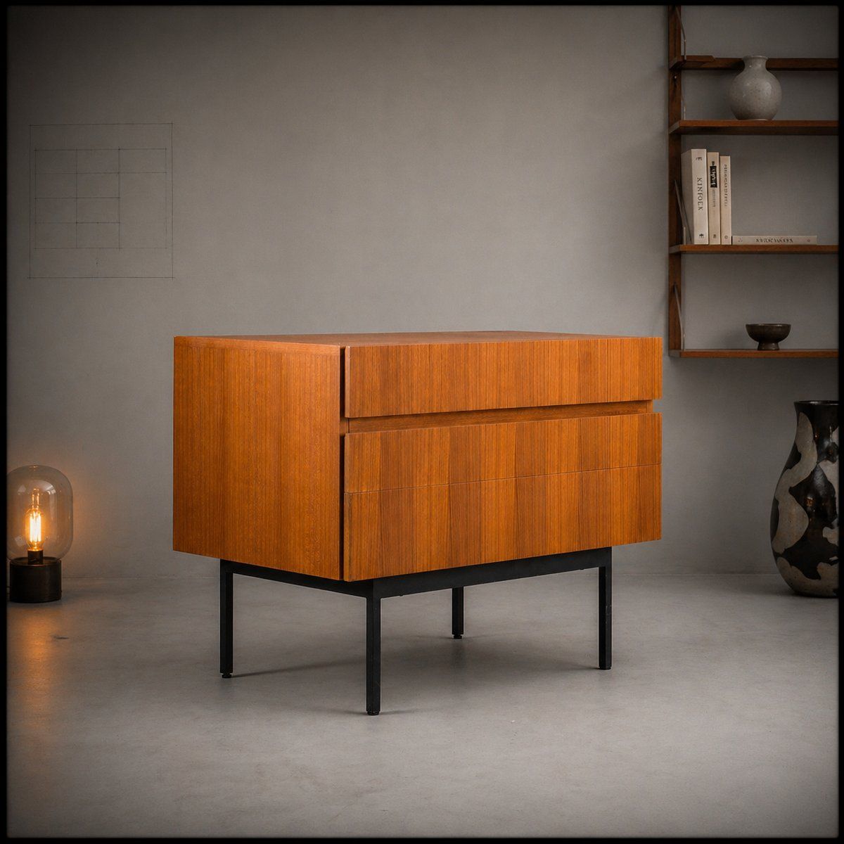 1654.0 Teak Cabinet By Dieter Waeckerlin For Behr Möbel, Germany, 1960s photo
