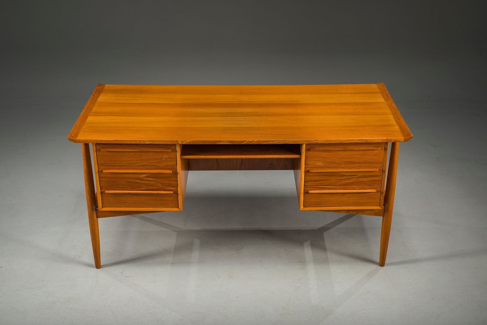 Mid Century Danish Teak Executive Desk By Arne Vodder For H.P. Hansen, 1960s photo for sale