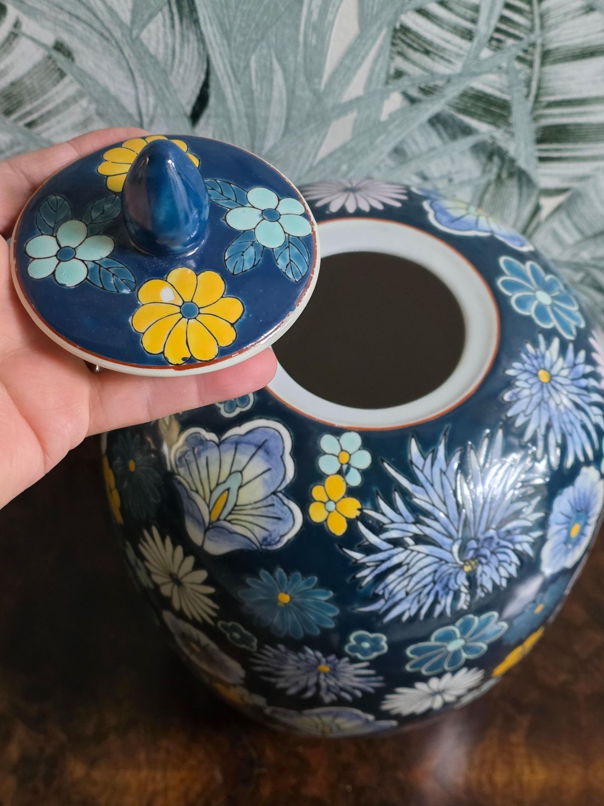 Floral Decorative Vase In Chinese Painted Porcelain 1960s photo buy