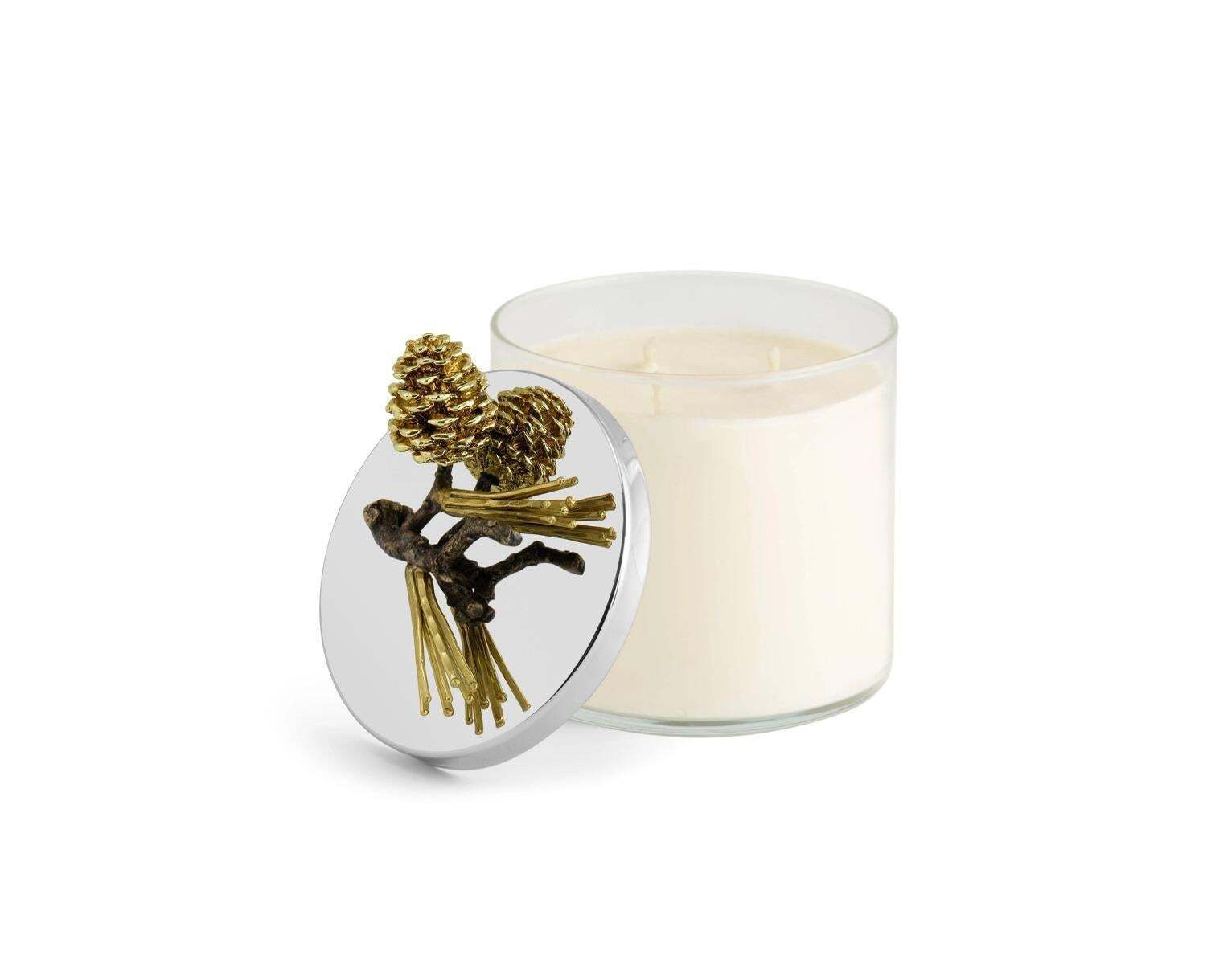 Set Of 10 Pine Cone Scented Candles In Antique Gold And Bronze photo Home Decor