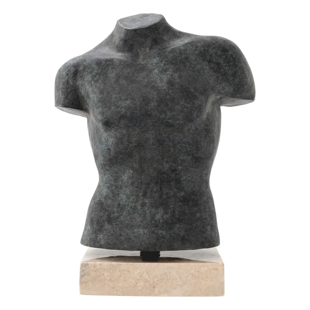 Buste Decorative Sculpture In Antique Bronze Finish On Marble Base photo Art
