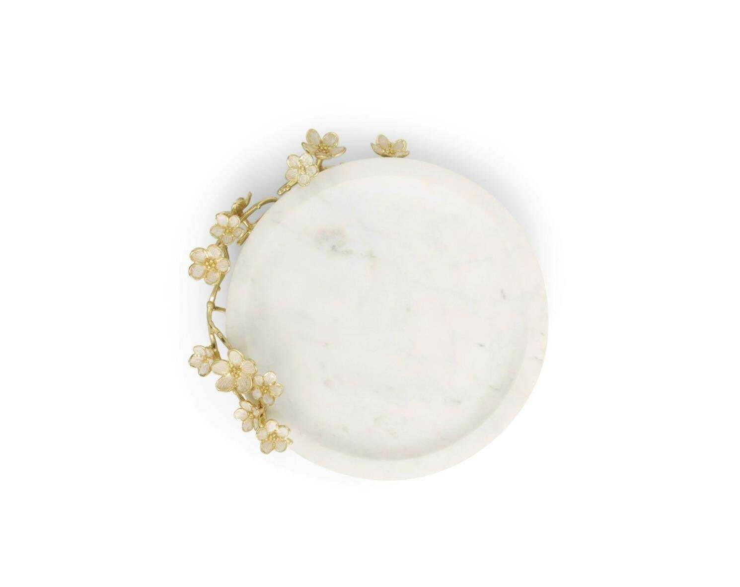 Cherry Blossom Trinket Trays In Pink Marble And Gold Tone Japanese Style photo Home Decor