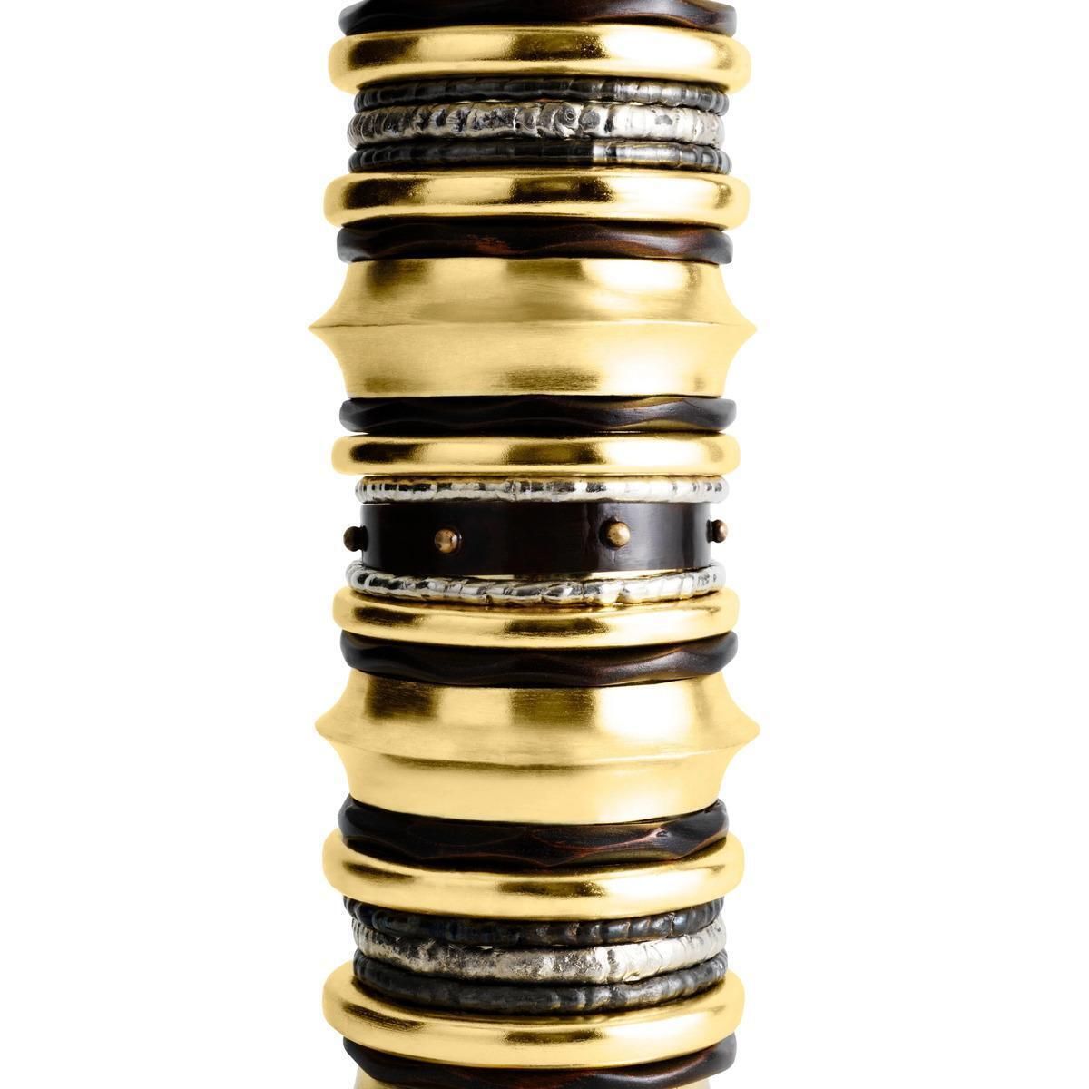 Pair Of Contemporary Gold Metal Naga Statement Vase photo furniture