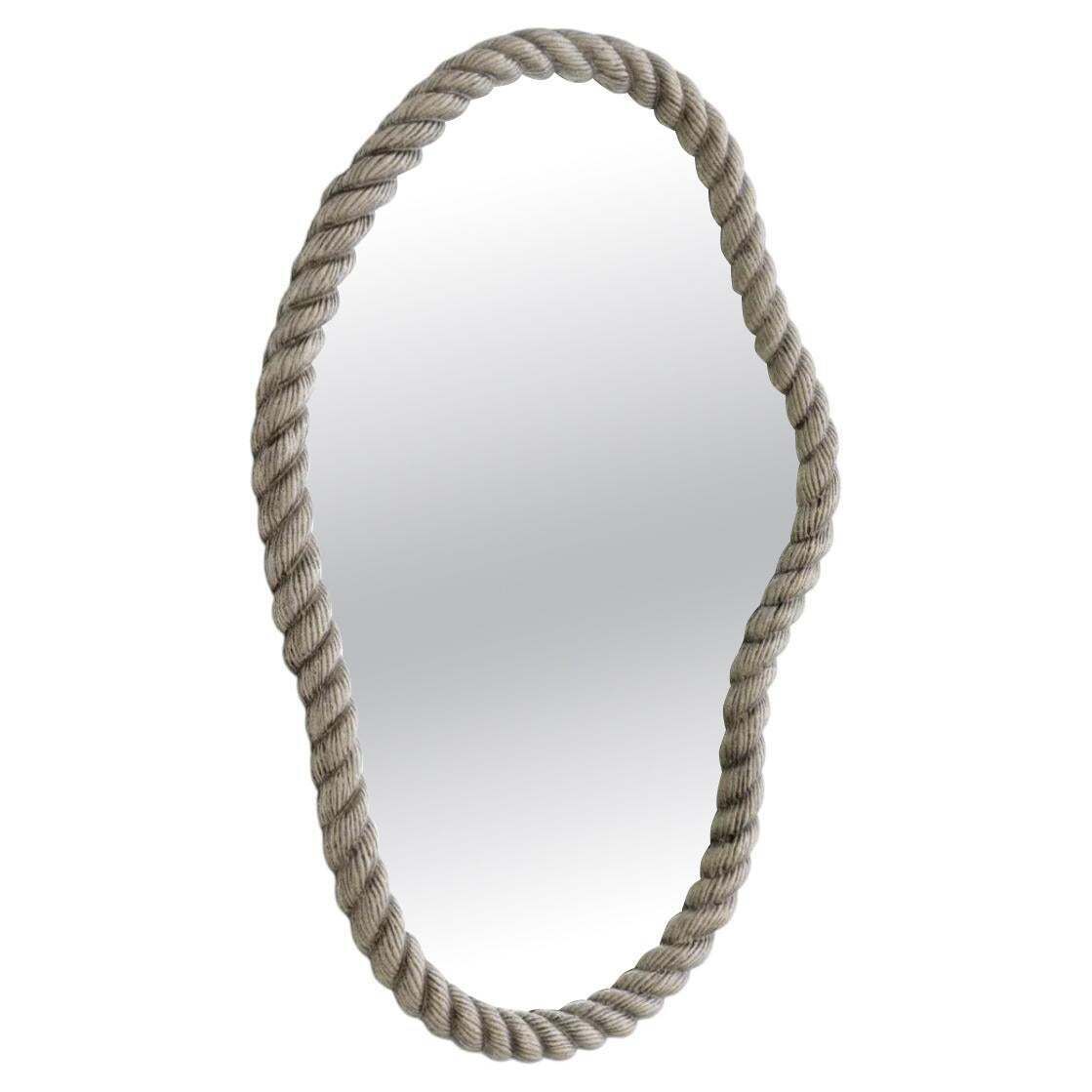 Medium Size Mirror In Metal With Antique Nickel Finish, Contemporary Design
