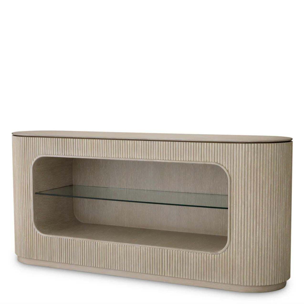 Dresser In Washed Oak Veneer And Glass, Contemporary Style photo furniture