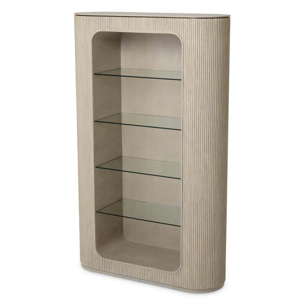 Cabinet In Washed Oak Veneer And Glass, Contemporary Style photo furniture