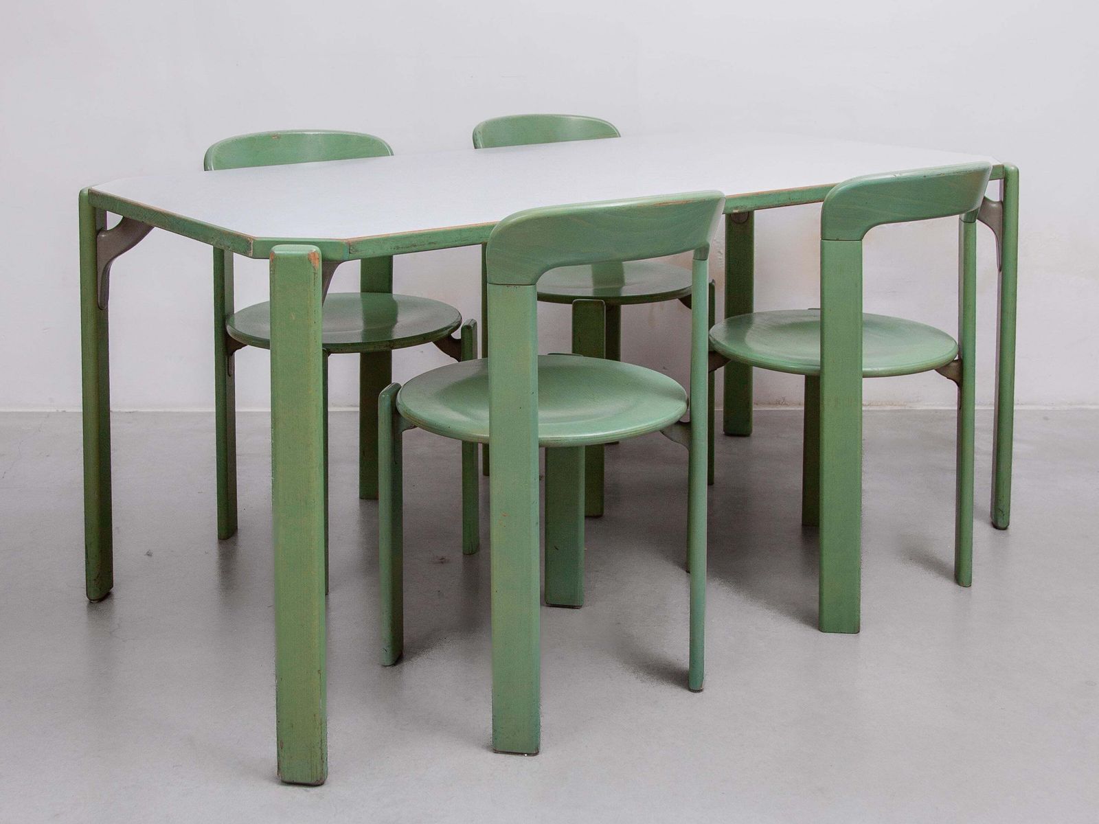 Dining Set Table And Four Chairs By Bruno Rey, 1979, Kusch And Co, Model 3300 photo Furniture