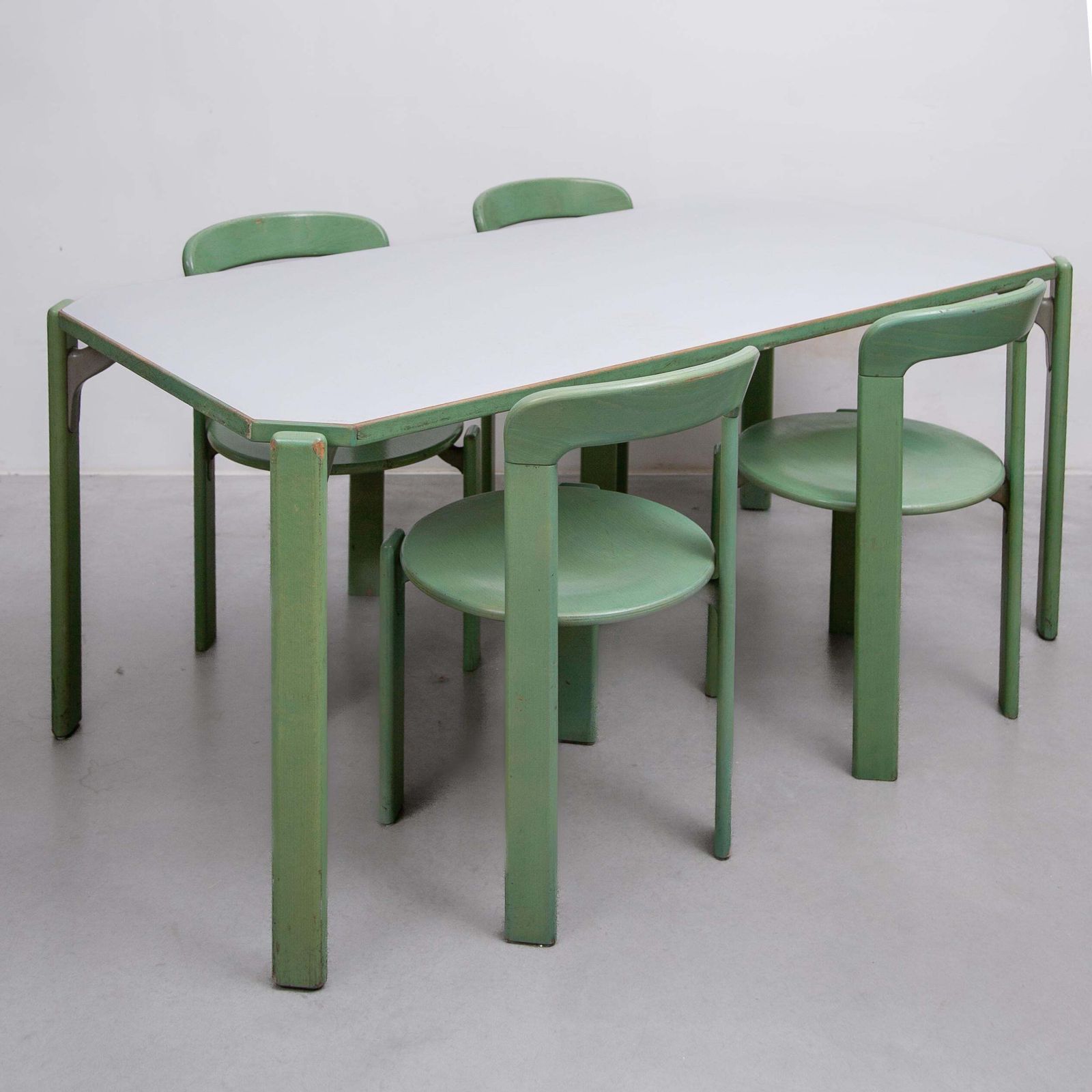 Dining Set Table And Four Chairs By Bruno Rey, 1979, Kusch And Co, Model 3300 photo 2538.0