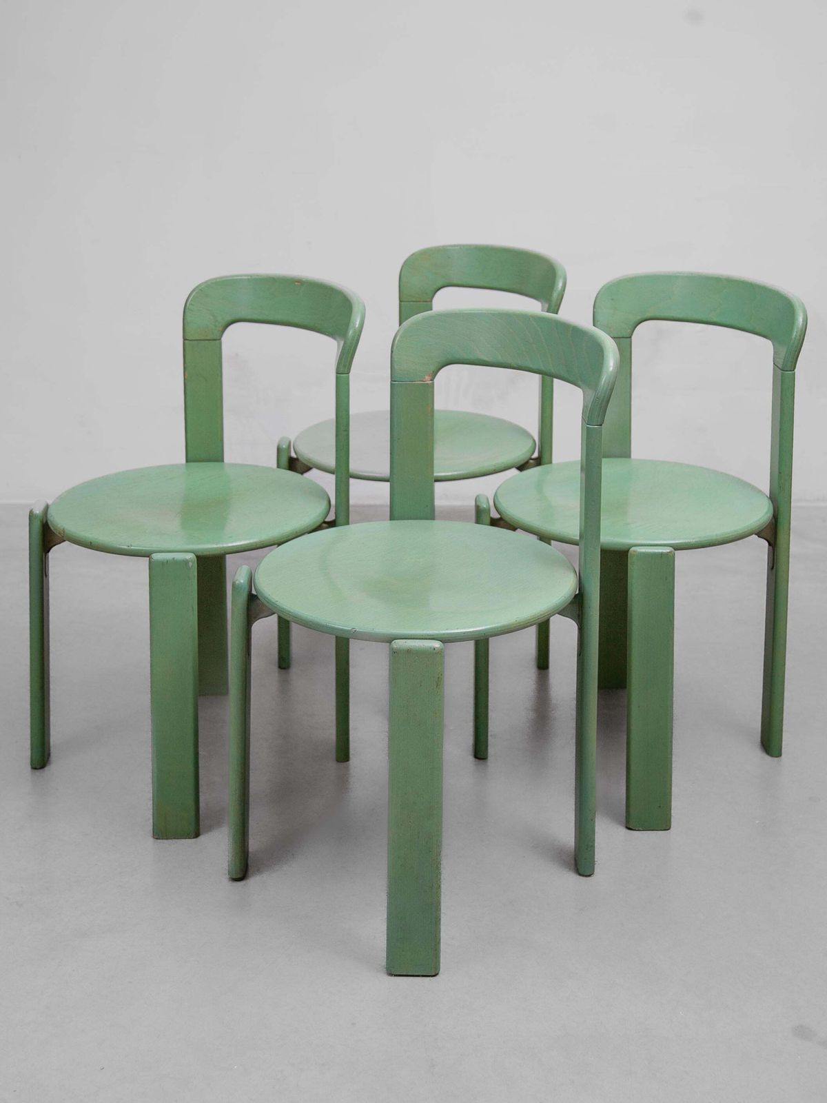 Dining Set Table And Four Chairs By Bruno Rey, 1979, Kusch And Co, Model 3300 photo vintage