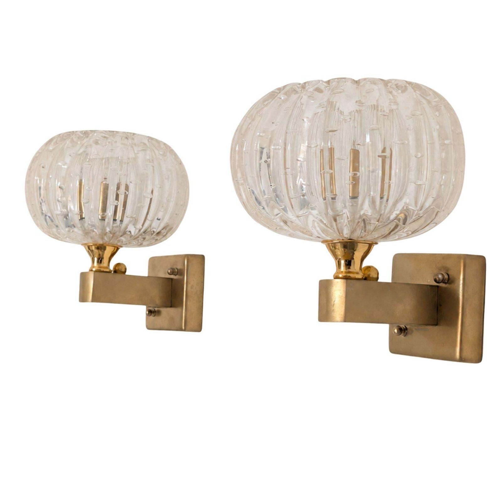 Italian Wall Lights Murano Glass Sconces Art Deco Style, By Barover & Toso, 50s photo furniture