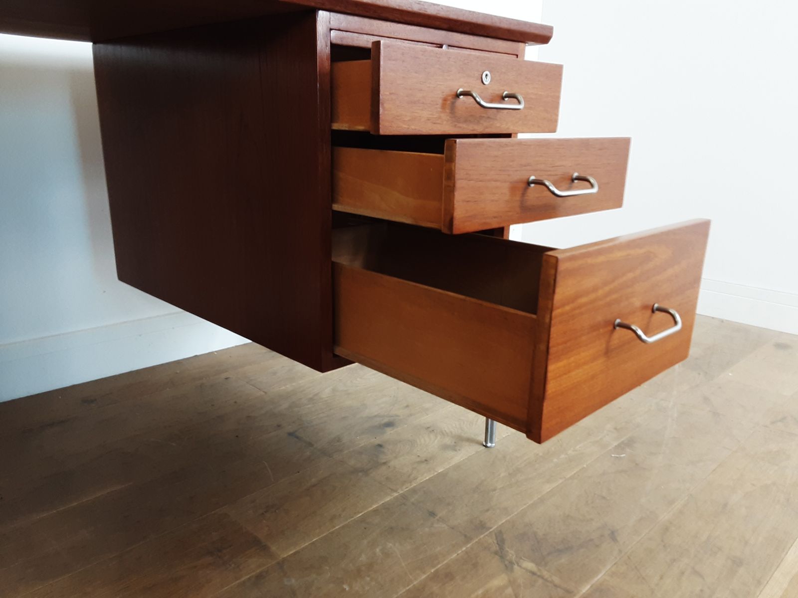 photo for sale Mid Century Teak Desk Designed By Heinrich Roepstorff Denmark
