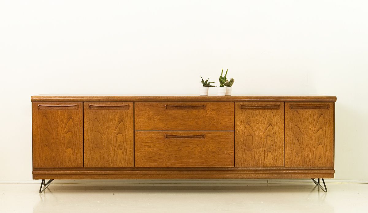 Vintage Meredew Teak Mid Century Retro Sideboard Tv Multimedia Cabinet Unit