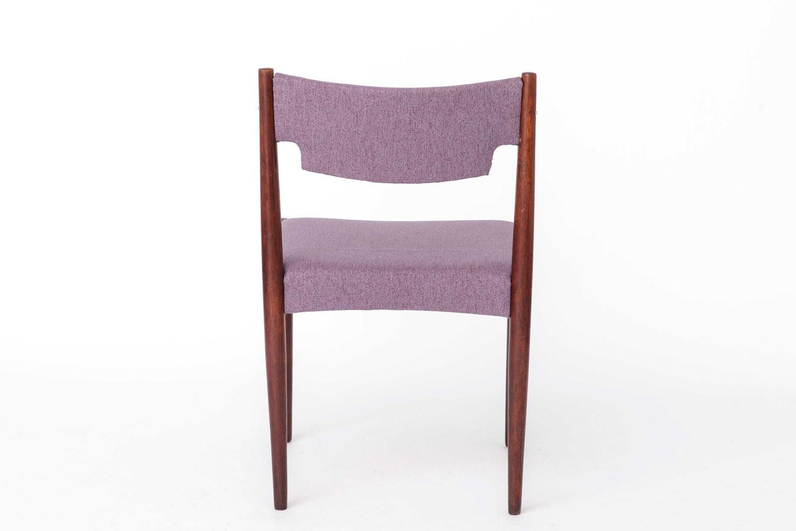 Vintage eetkamerstoelen, set van 2, Duitsland ca. jaren 1960, donker gebeitst beukenhout, mid-century modern met paarse bekleding photo buy