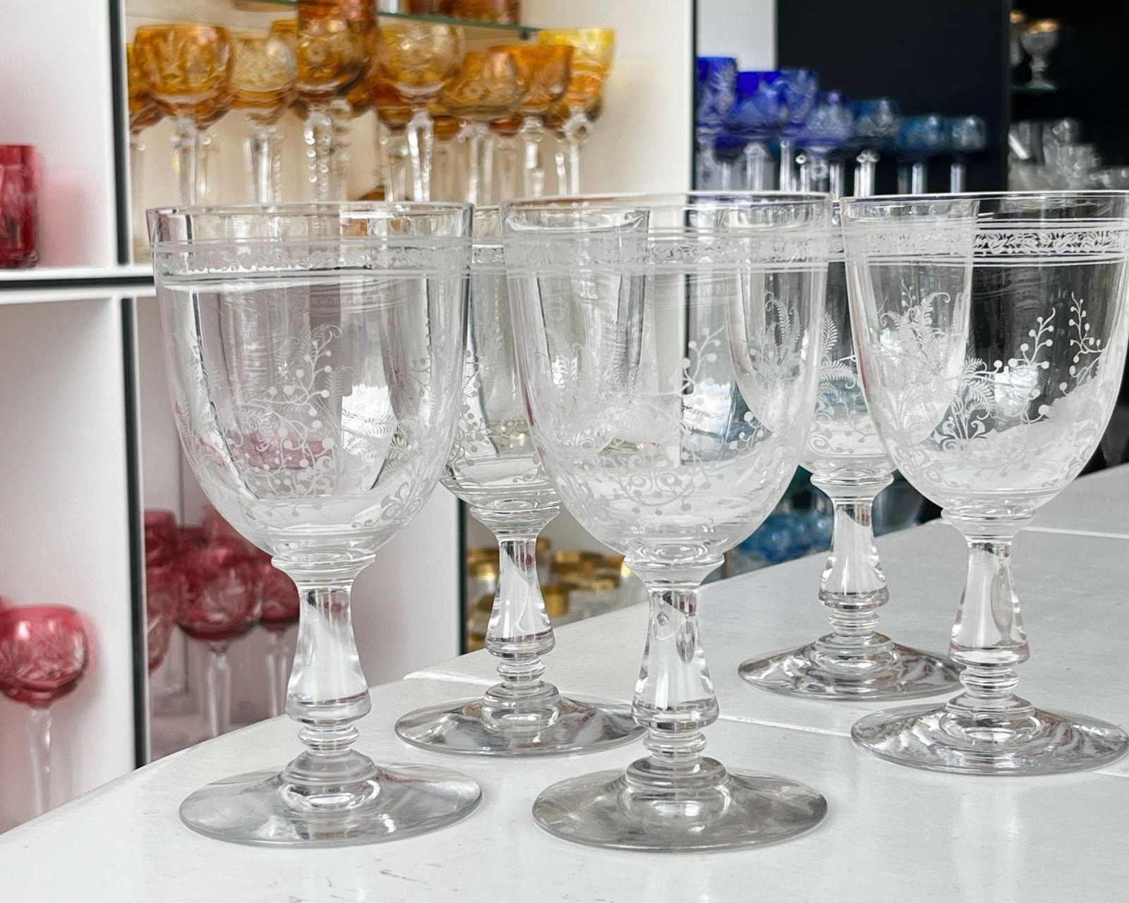 Verres à eau Baccarat | Verres à vin gravés | Fougères 1900 photo 358.0