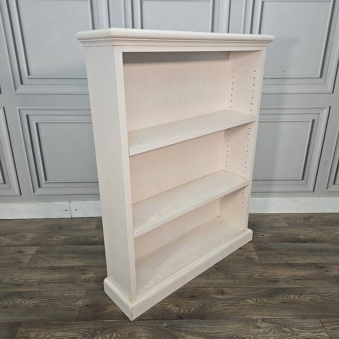 Vintage Painted Bookcase Shelving Unit Open Storage Wooden Shelves Retro Shelf photo furniture