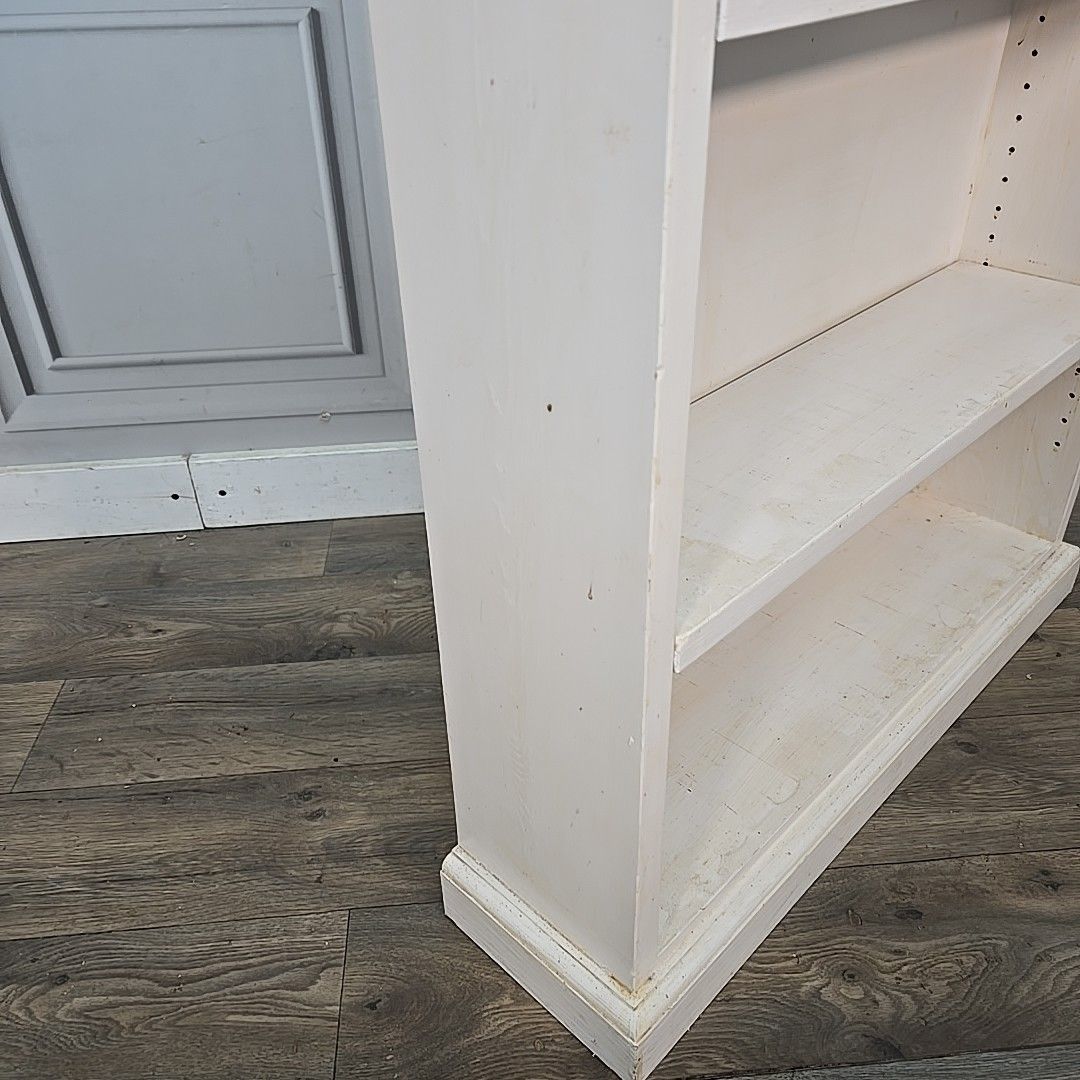 Vintage Painted Bookcase Shelving Unit Open Storage Wooden Shelves Retro Shelf photo Furniture