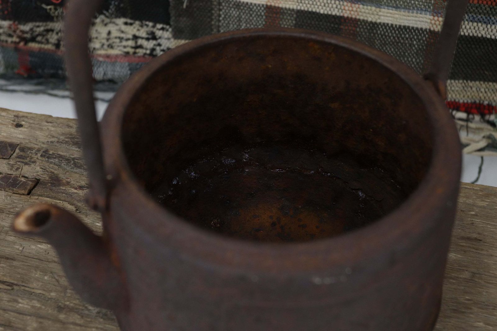Japanese Meiji Period Iron Tetsubin Kettle With Crane And Tortoise Details (2) photo buy