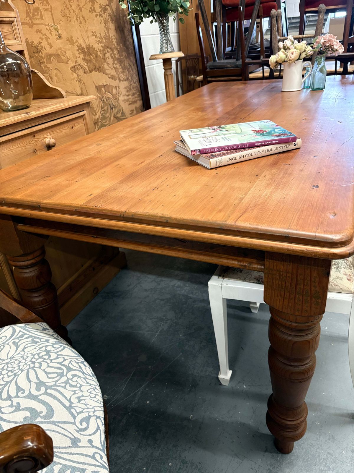 8 Seater Vintage Pine Refectory Dining Kitchen Farmhouse Table photo vinterior