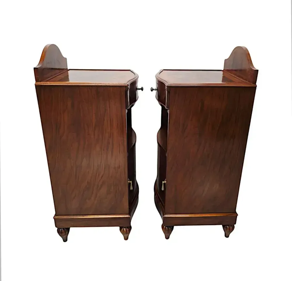 A Very Fine Pair Of Inlaid Burr Walnut 1930's Bedside Cabinets photo buy