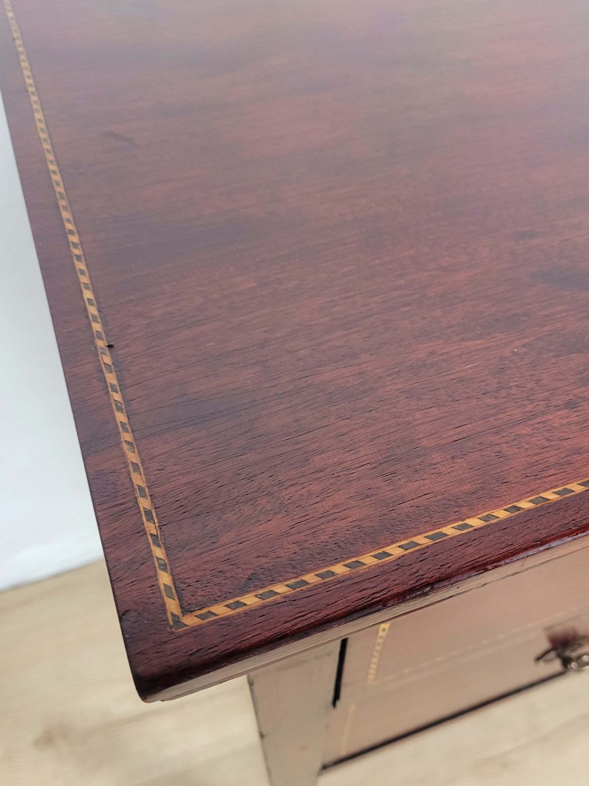 Furniture Vintage Two Drawer Chest Side Table Edwardian Style Inlaid photo