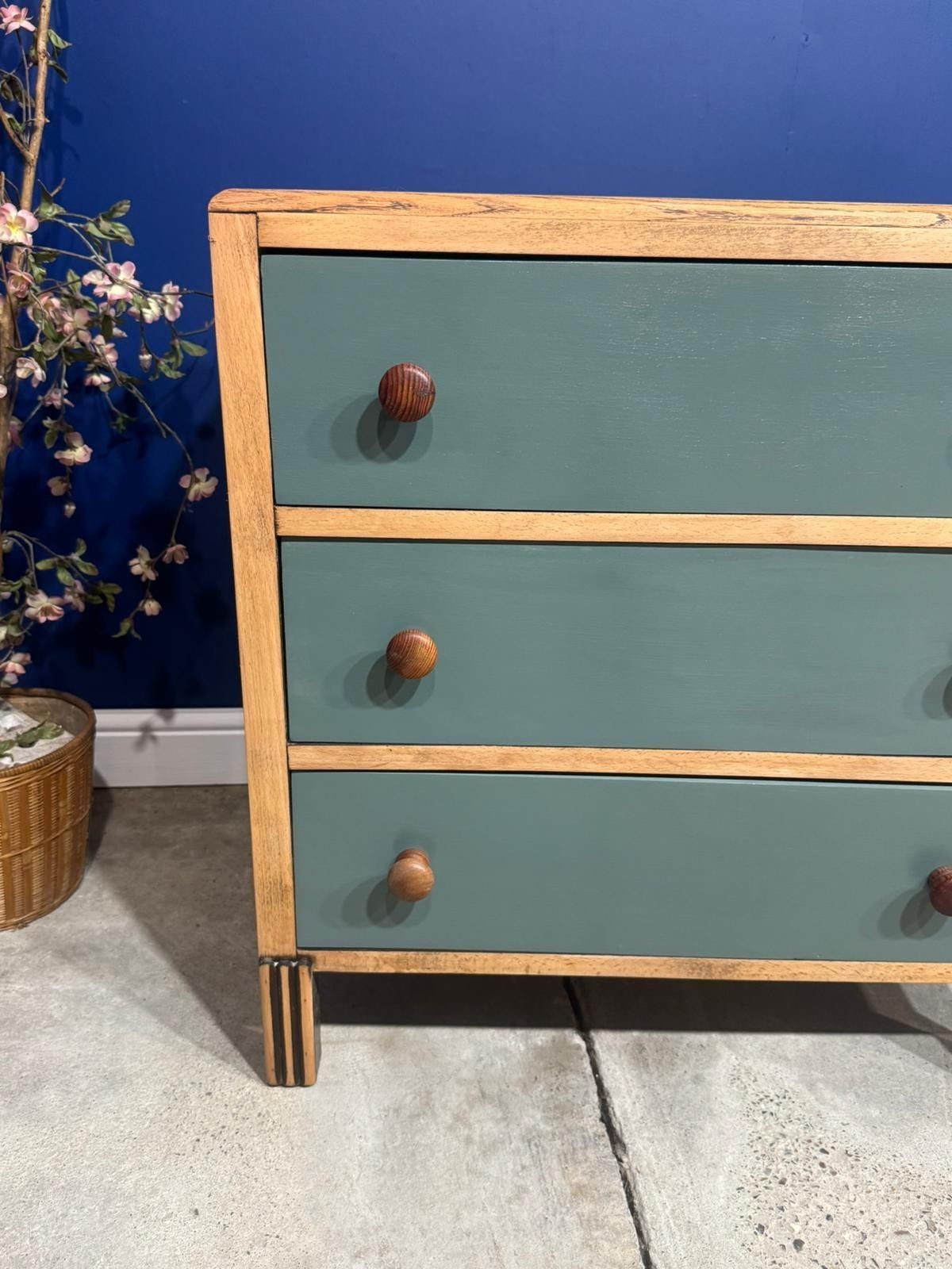 Vintage Oak Chest Of Drawers Art Deco Antique Bedroom Painted Sanded photo Furniture
