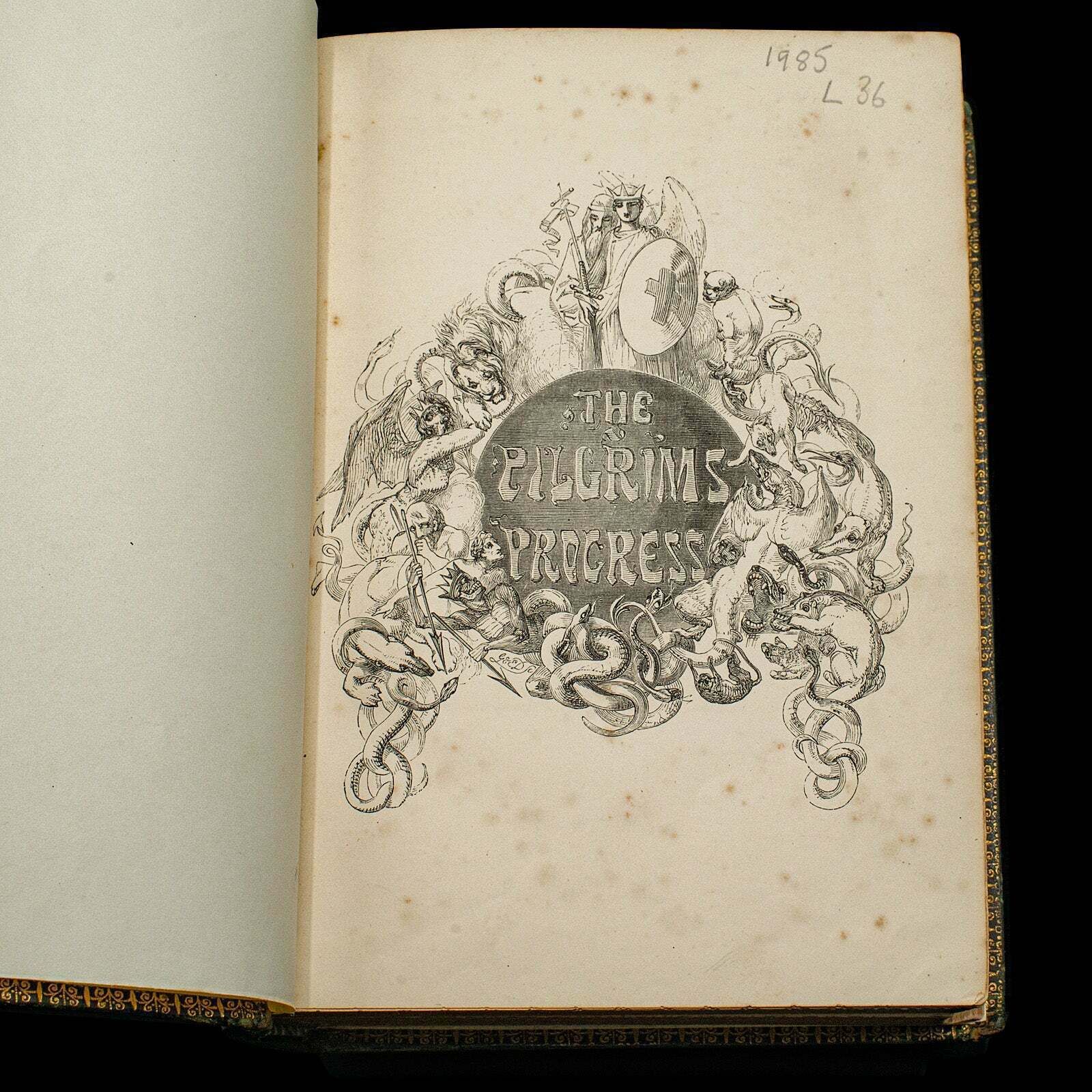 Antique Book, The Pilgrim's Progress, John Bunyan, English, Novel, Victorian photo Home Decor