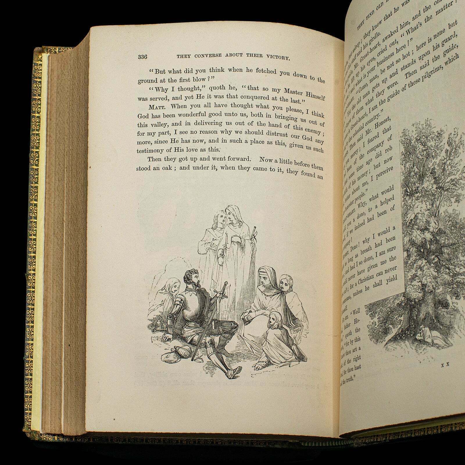 Home Decor Antique Book, The Pilgrim's Progress, John Bunyan, English, Novel, Victorian photo