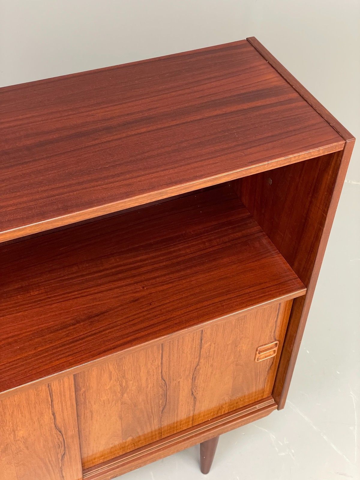 Vintage Danish 1960s Bookcase Cabinet Darkwood Sliding Mid Century Retro Eb11993 photo vintage