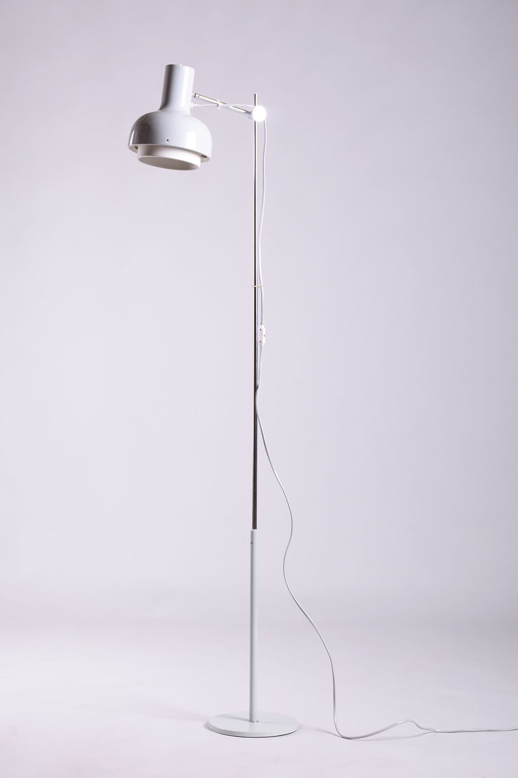 Restored Mid Century Floor Lamp, By J. Hůrka For Napako, Chrome, Czech, 1960s
