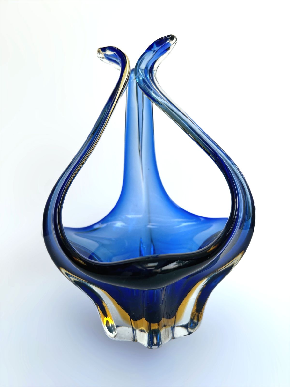 Vintage 1960s Murano, Cristallo Venezia Ccc Owl Basket, Italy photo Home Decor