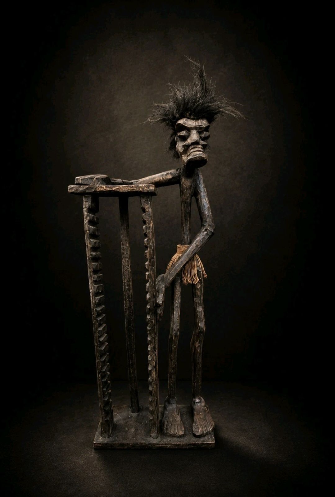 Large Hand Carved African Tribal Figure Sculpture 88cm photo Art