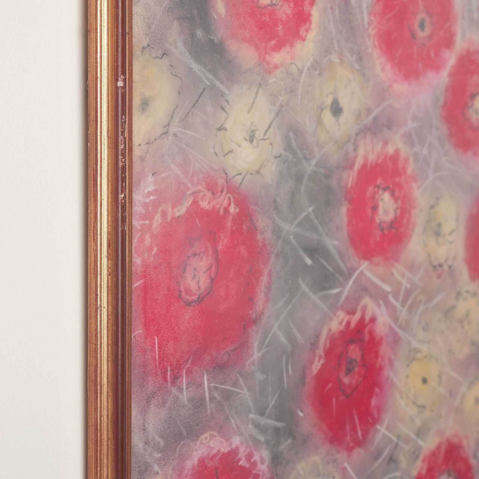 Pastel Drawing Of A Poppy Field photo for sale