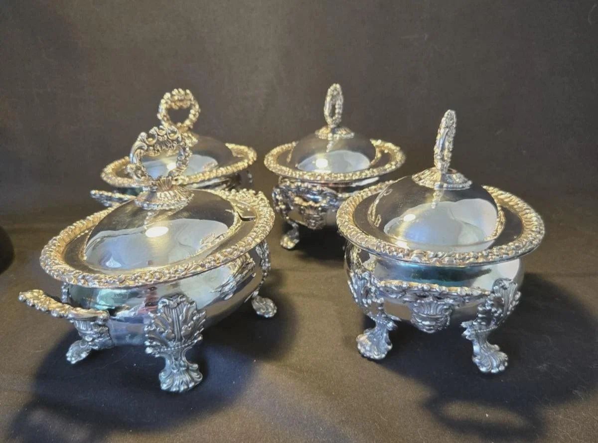 C1780 Georgian Antique Silver Plated 4 Matching Tureens Matthew Boulton photo vintage