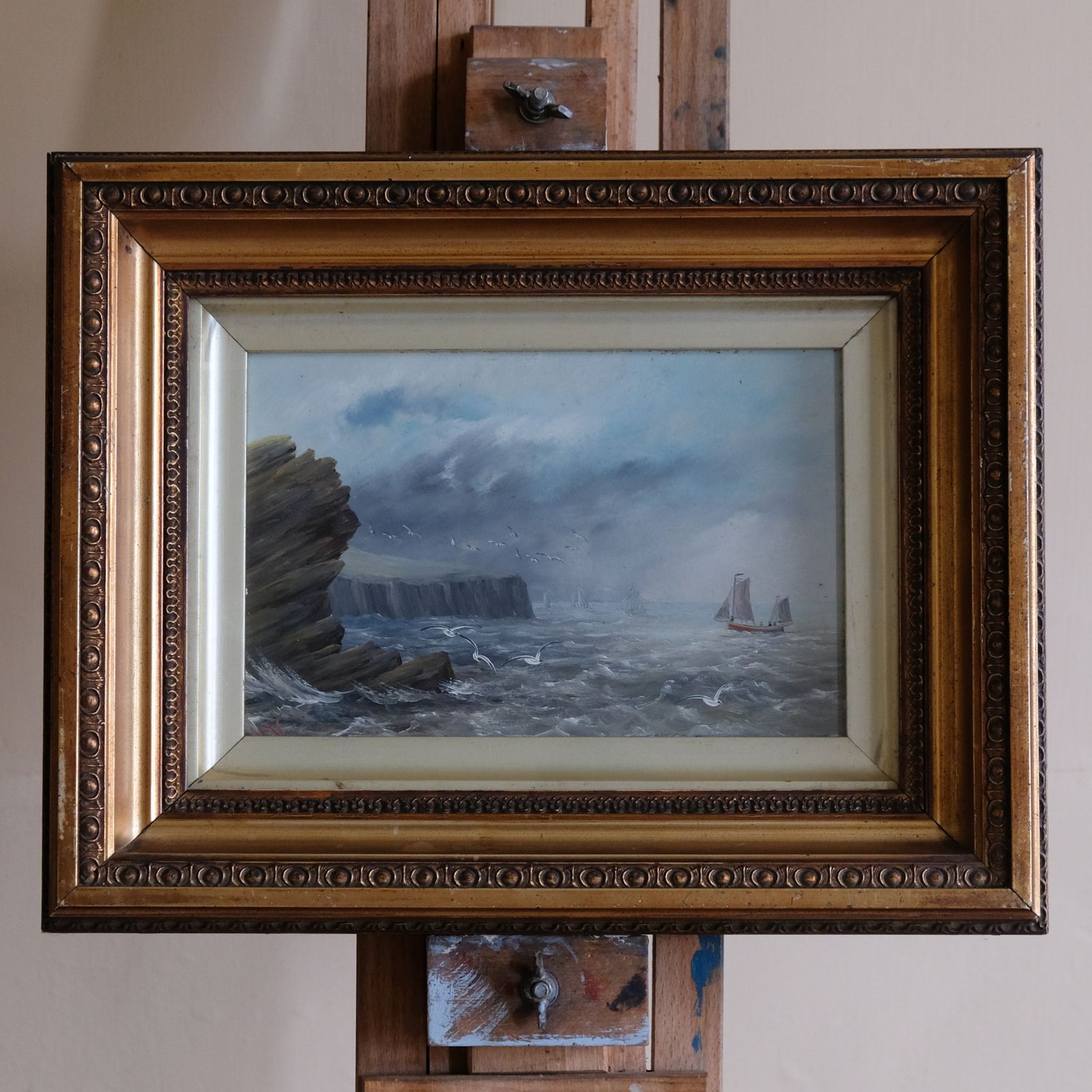 Coastal Seascape With Sailing Boat