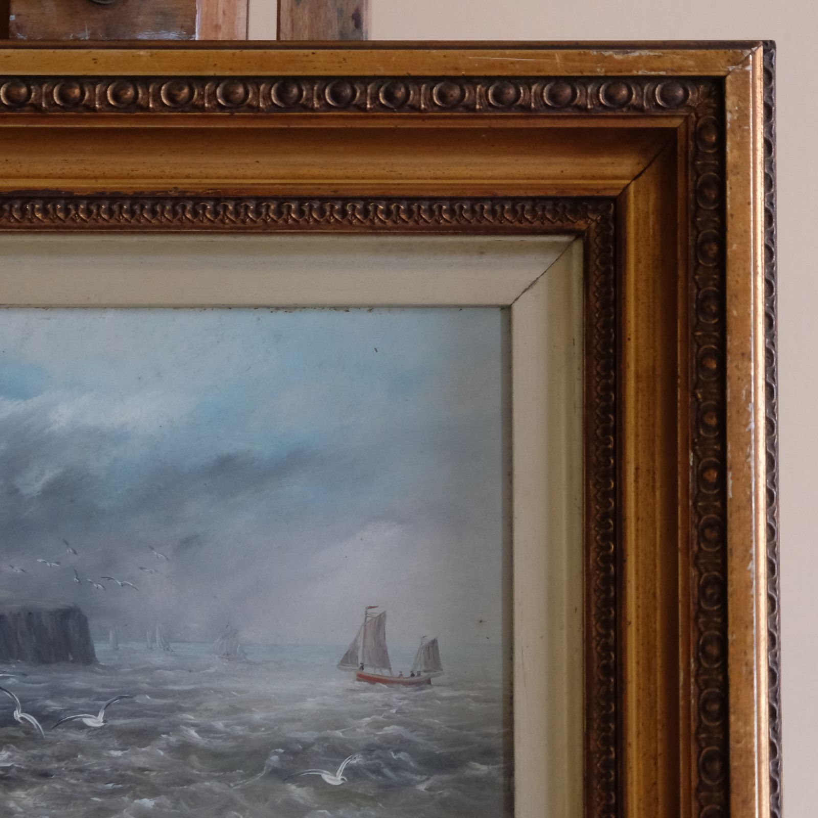 Coastal Seascape With Sailing Boat photo Art