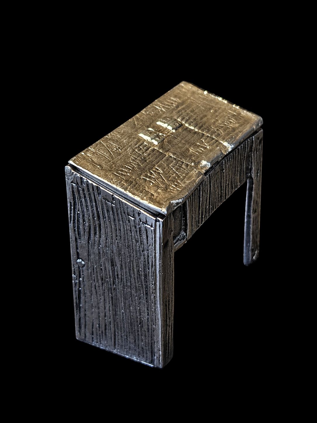 Antique Solid Silver Novelty Stamp Box In The Form Of Shakespear's Desk photo for sale