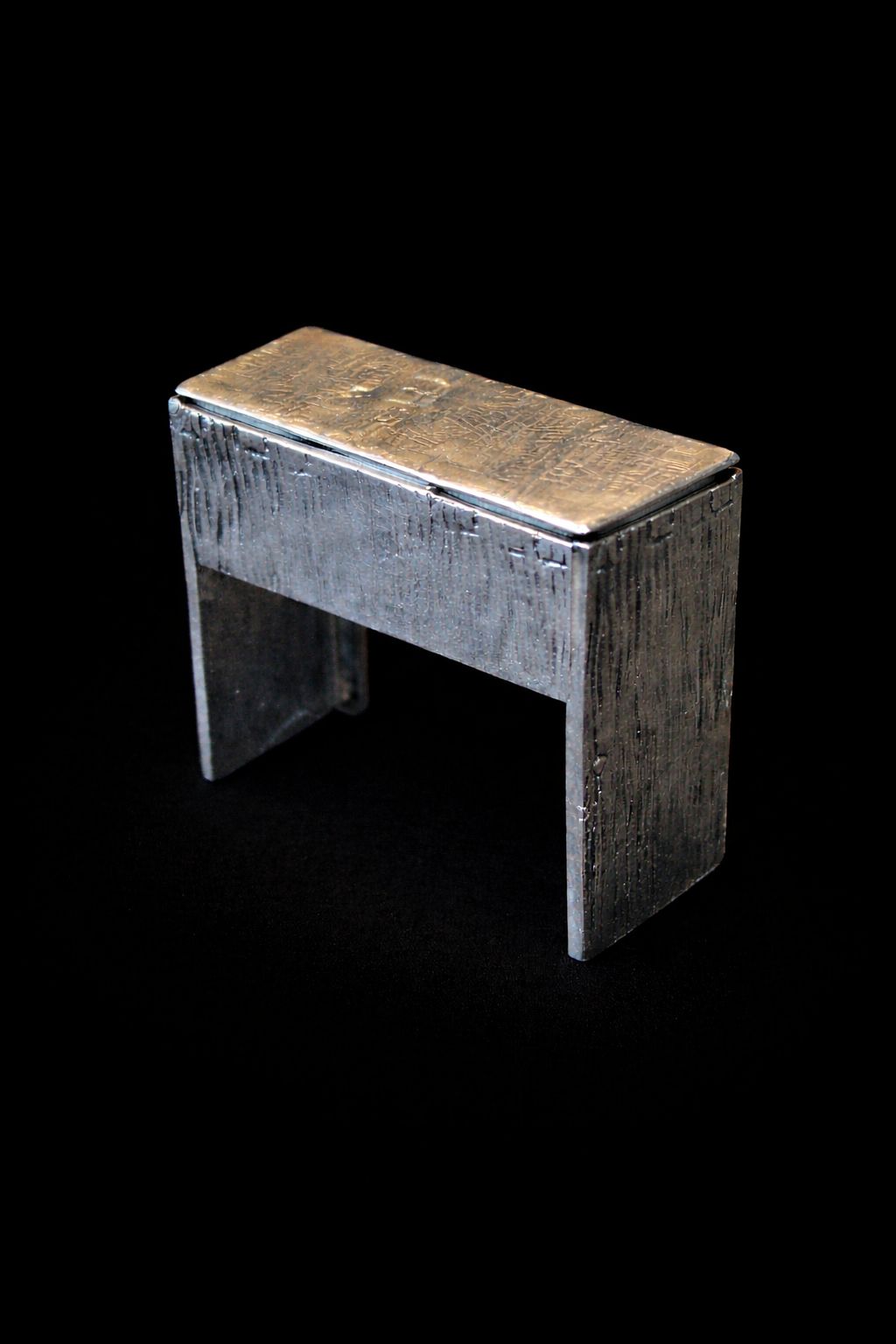 Antique Solid Silver Novelty Stamp Box In The Form Of Shakespear's Desk photo vinterior