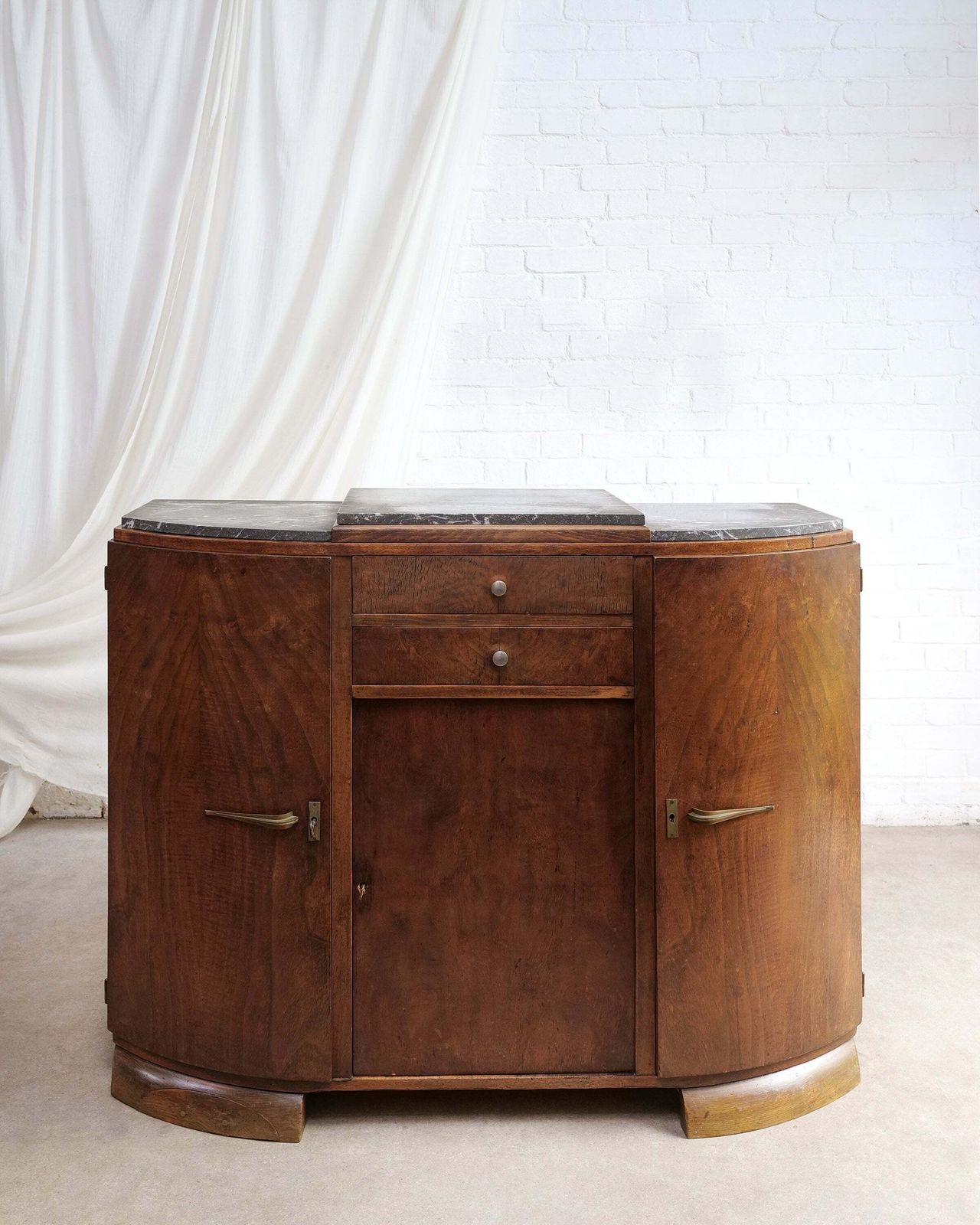 Art Deco Stepped Walnut Sideboard photo Furniture