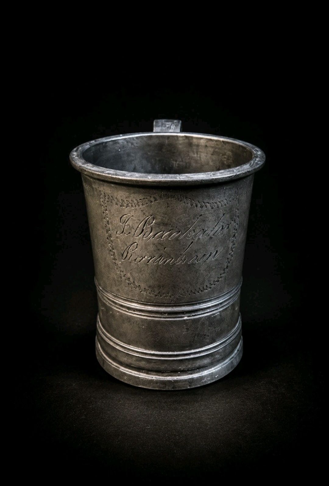Antique Handmade Pewter Tavern Tankards Set Of 3 photo for sale
