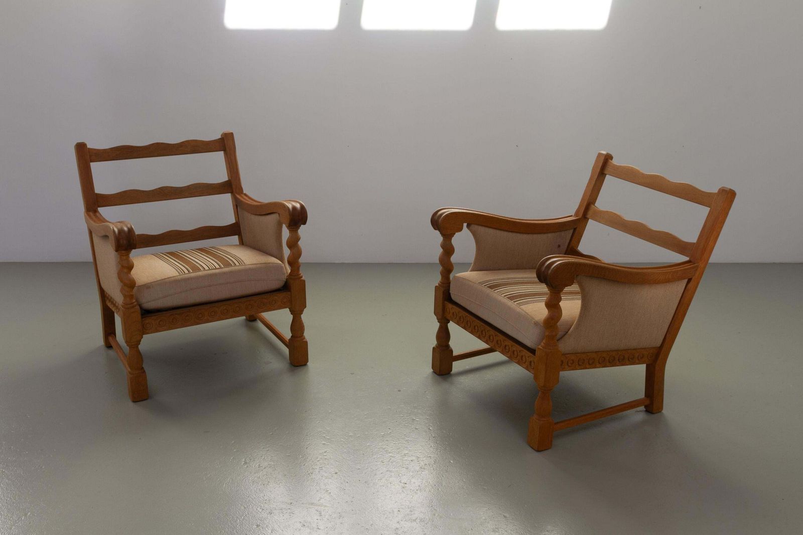 Danish Mid Century Modern Oak Lounge Chairs In Kjærnulf Style, 1960s. Set Of 2. photo furniture