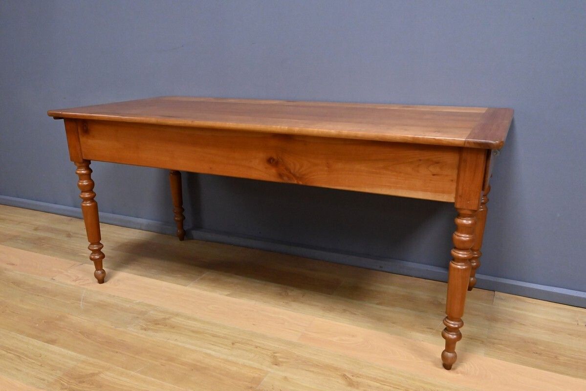 Cherry Wood Farmhouse Table – Late 19th Century photo for sale