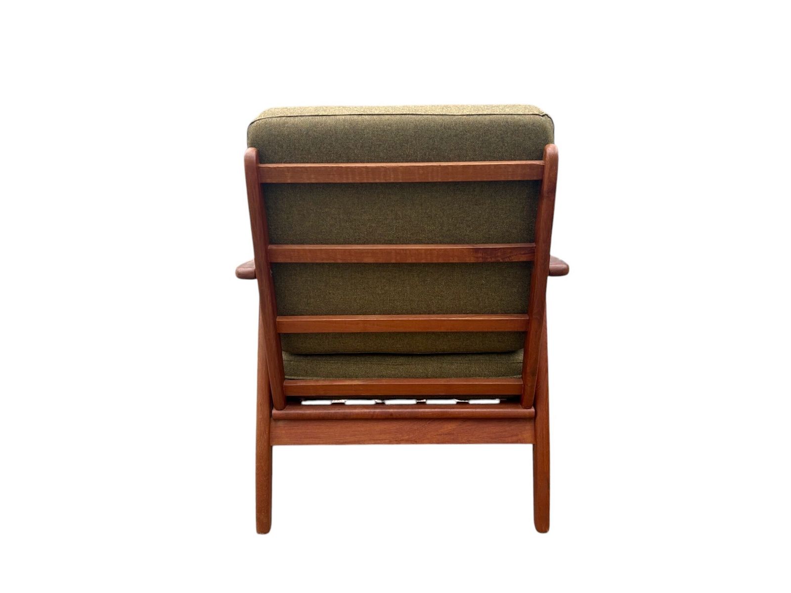 Danish Teak And Olive Green Wool Lounge Armchair Mid Century Chair 1960s photo Furniture