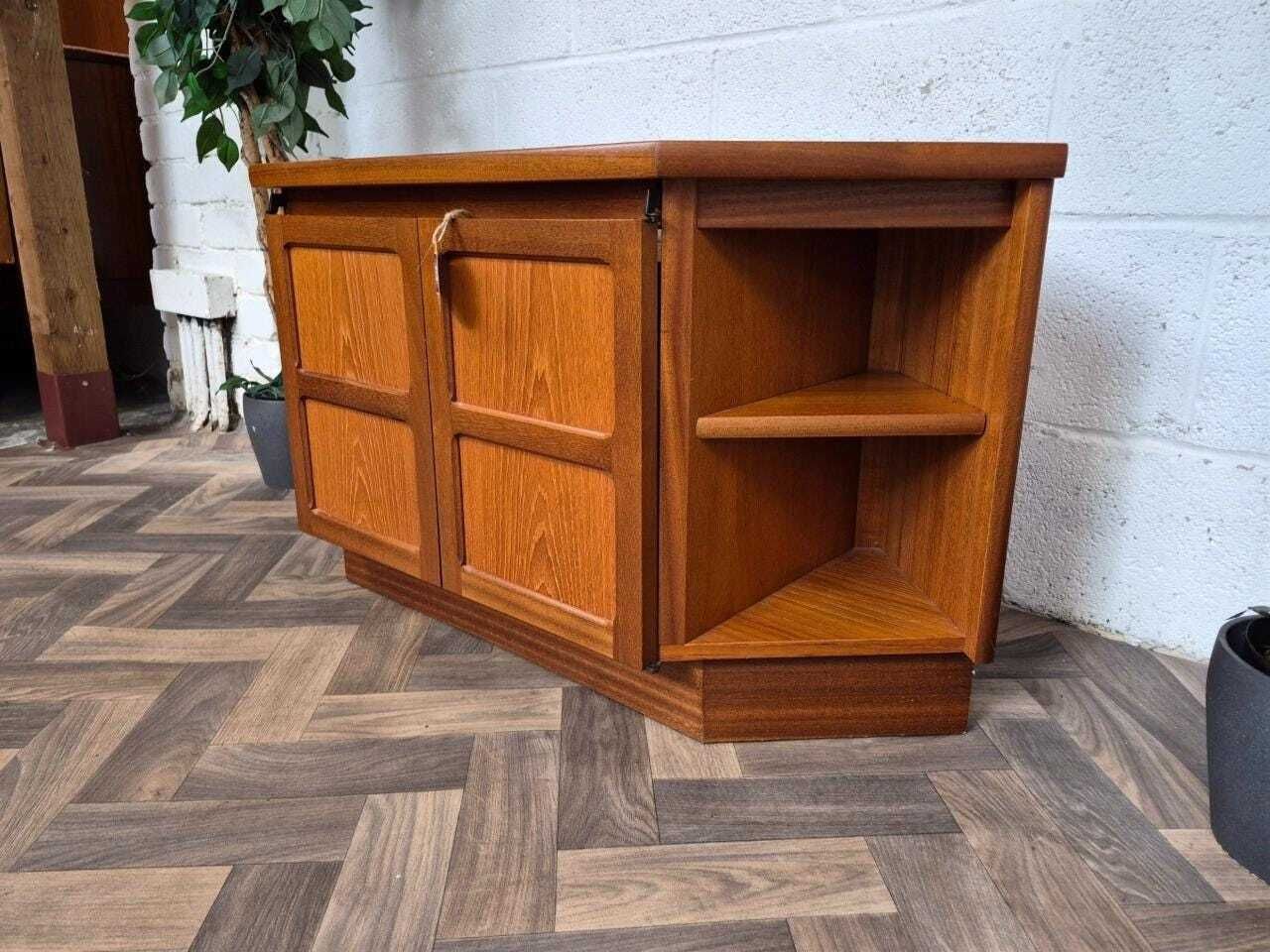 Vintage Nathan Squares Teak Tv Stand Media Cabinet Mid Century Retro photo for sale