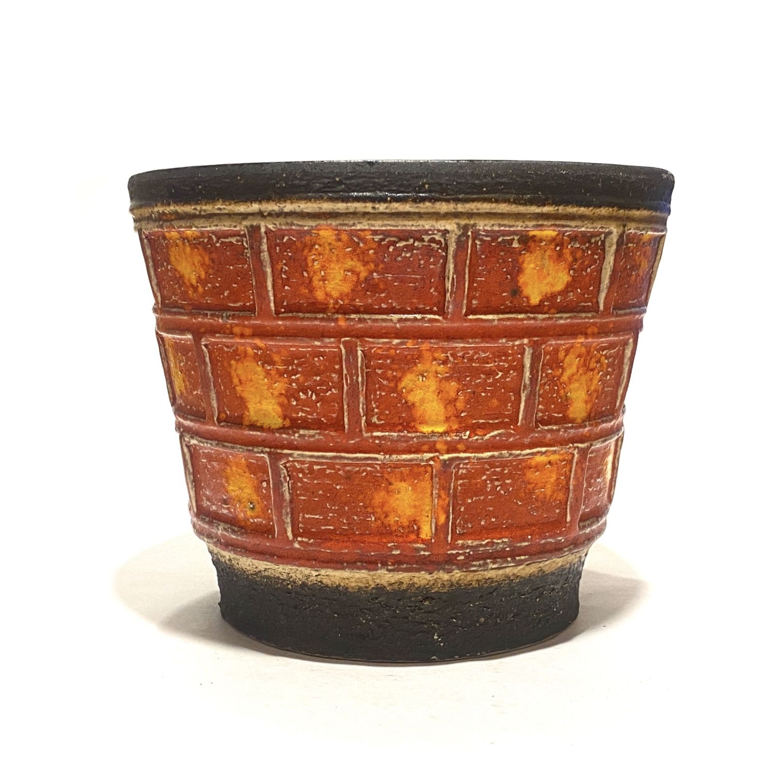 U Keramik (Uebelacker) 207/17 Planter In Red & Orange Glaze, 1970s West German Pottery photo furniture