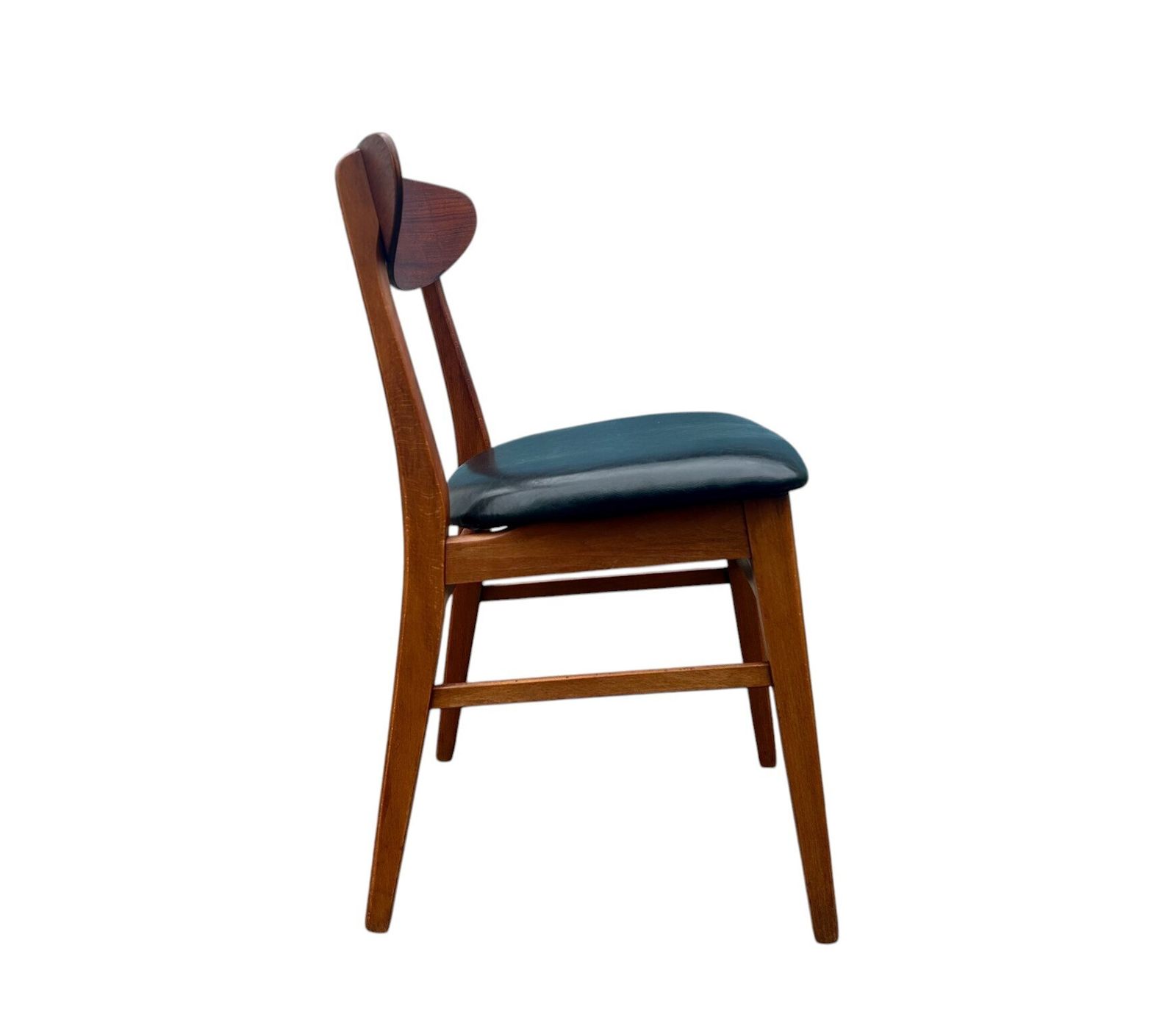 Danish Set Of 4 Model 210 Farstrup Teak And Black Vinyl Dining Chairs Mid Century 1960s photo vintage