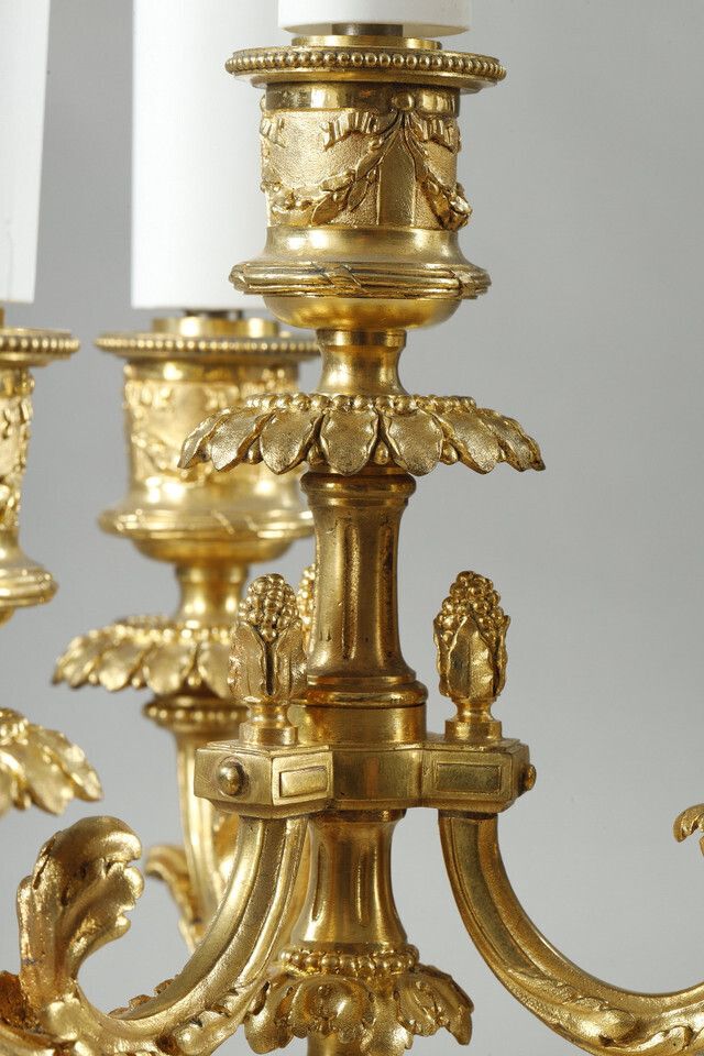 Home Decor Pair Of Louis XVI Style Gilt Bronze Candelabra photo